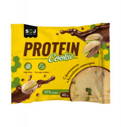 Печенье PROTEIN COOKIE SOJ со вкусом фисташки покрытое шоколадом, Zero (40г)